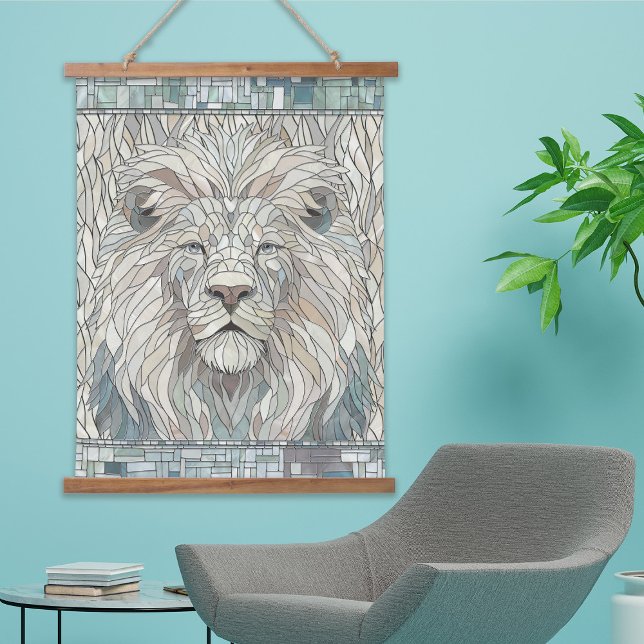 Tapisserie Suspendue Lion Portrait Mosaic Art (Créateur téléchargé)