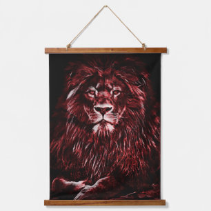 Tapisserie Suspendue Lion rouge majestueux