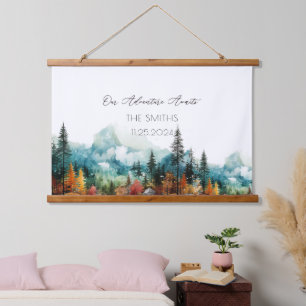 Tapisserie Suspendue Livre d'invité Mariage alternatif de Fall Mountain