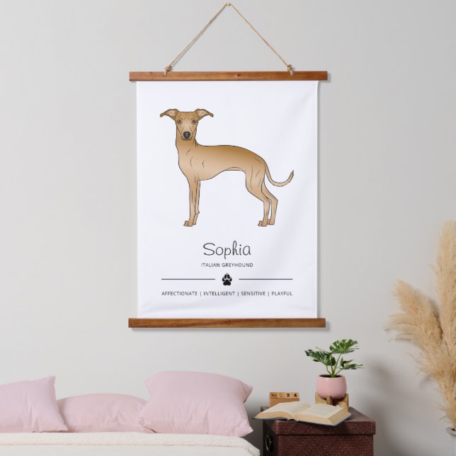 Tapisserie Suspendue Livre Grise Italienne Faite Avec Paw Et Texte Pers (Chambre à coucher)