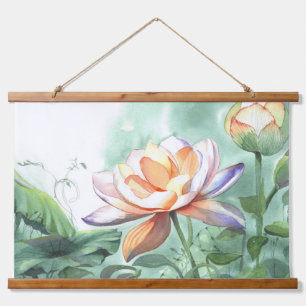 Tapisserie Suspendue Lotus Aquarelle