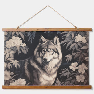 Tapisserie Suspendue Loup majestueux dans la forêt enchantée