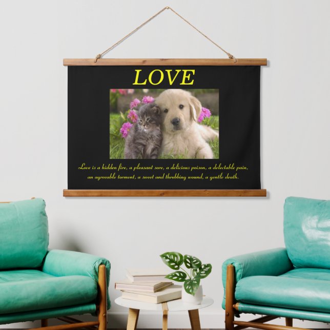 Tapisserie Suspendue LOVE Cat and Dog (Salon)