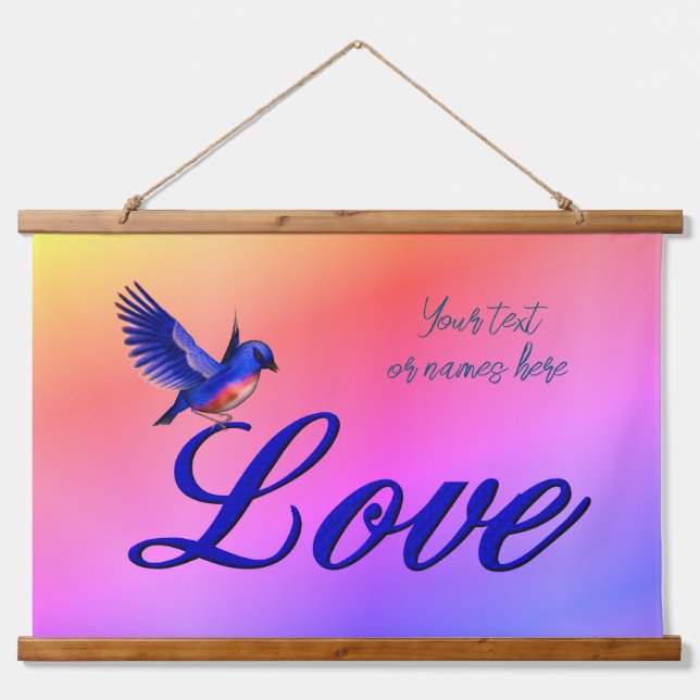Tapisserie Suspendue Love Elegant Bluebird Inspiration (Devant)