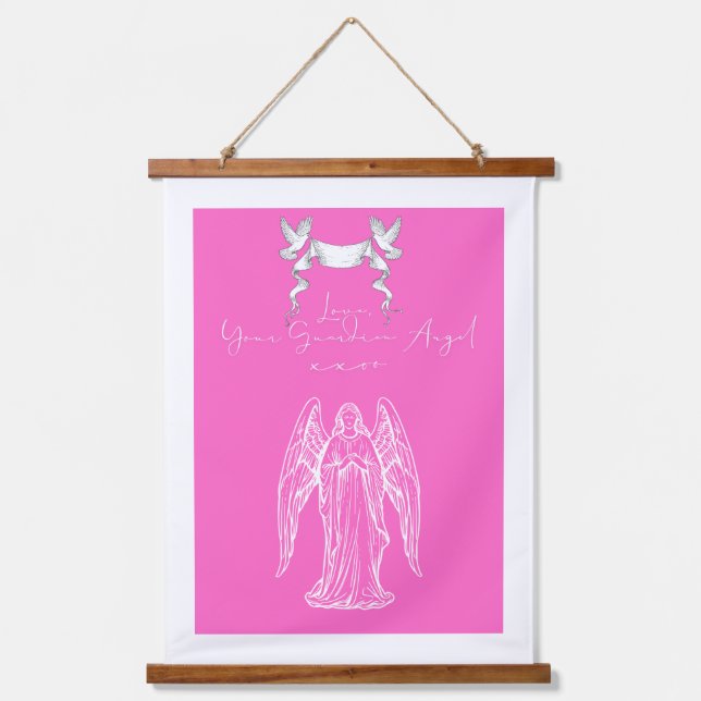 Tapisserie Suspendue Love Letter Design - Love, Your Guardian Angelxxoo (Recto)