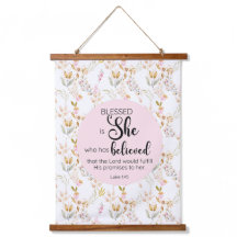 Luc 1:45 Béni est Elle Aquarelle Rose Floral