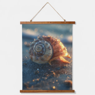 Tapisserie Suspendue Lueur de coucher de soleil Coquillage de mer Gros 