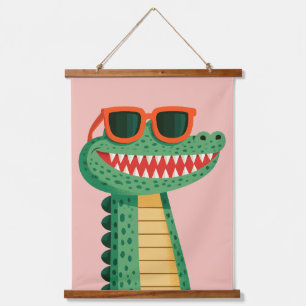 Tapisserie Suspendue Lunettes de soleil de crocodile drôles Mignon anim