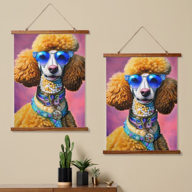 Tapisserie Suspendue Lunettes de soleil surdimensionnées Chien de canic (Asymétrique)