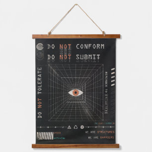 Tapisserie Suspendue L'Watcher - Techno-Brutalist Streetwear Design