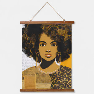 Tapisserie Suspendue Magnifique Collage Africain Américain Femme