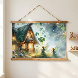 Tapisserie Suspendue Maisonnette lumineuse de la fée Shamrock
