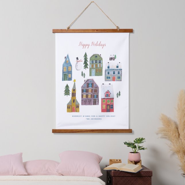 Tapisserie Suspendue Maisons de Noël | (Chambre à coucher)