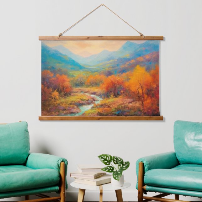 Tapisserie Suspendue Majestic Valley Automne Art japonais (Salon)