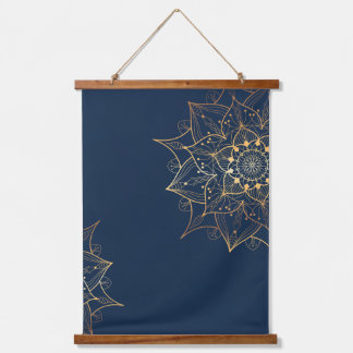 Tapisserie Suspendue Mandala bleu et or | L'art islamique inspiré
