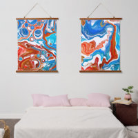 Marbre rouge, blanc et bleu Art fluo