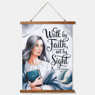 Tapisserie Suspendue Marcher Par La Foi Christian Women Wall