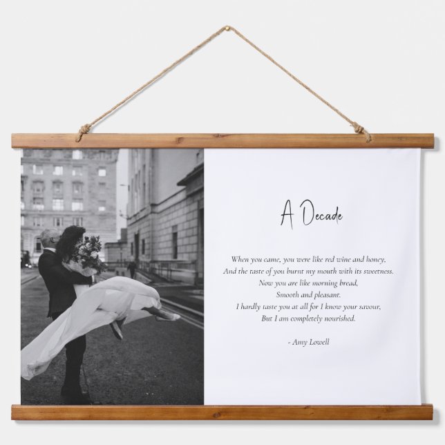 Tapisserie Suspendue Mariage Anniversaire Personnalisé Photo Love Poem (Devant)