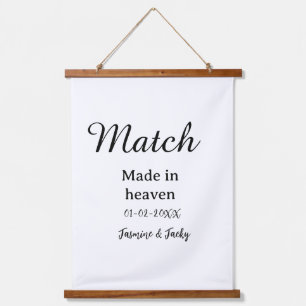 Tapisserie Suspendue Mariage fait au ciel ajouter nom date calligraphie