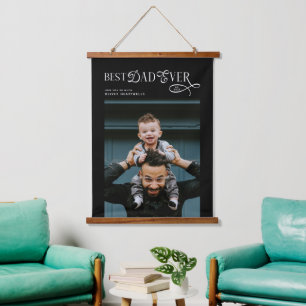 Tapisserie Suspendue Meilleur Papa Photo Cadeaux Modernes Fête des Père
