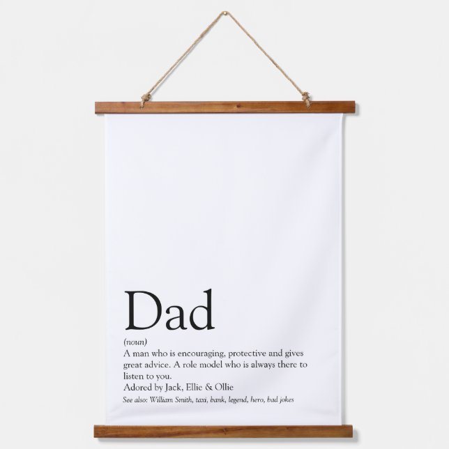 Tapisserie Suspendue Meilleur Père, Papa, Papa, Père Définition (Recto)