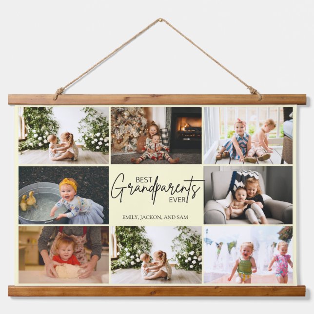 Tapisserie Suspendue Meilleurs Grands-parents Evers 8 Photo Beige (Devant)