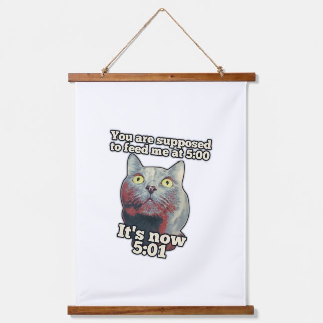 Tapisserie Suspendue Mème de chat amusant pour les chattes et les amour (Recto)