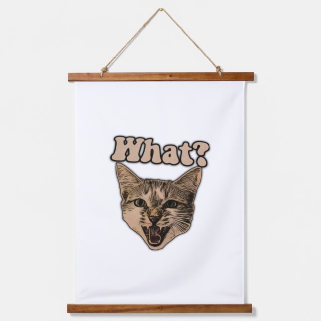 Tapisserie Suspendue Mème de chat fâché drôle pour les personnes et les (Recto)