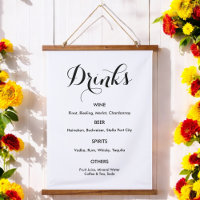 Menu des boissons Mariage Noir Blanc