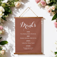 Menu des boissons Mariage Orange brûlé Blanc