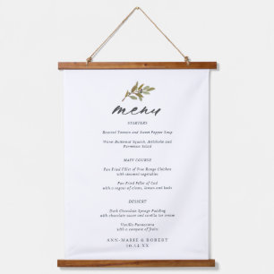 Tapisserie Suspendue Menu simple Mariage d'olive rustique