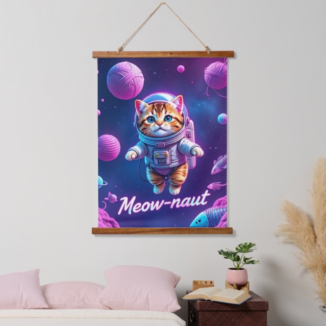 Tapisserie Suspendue Meow-naut (Chambre à coucher)