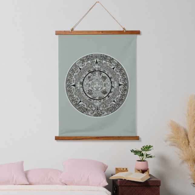 Tapisserie Suspendue Mexicaine Aztec Sun Stone Maya Calendrier 1 (Chambre à coucher)