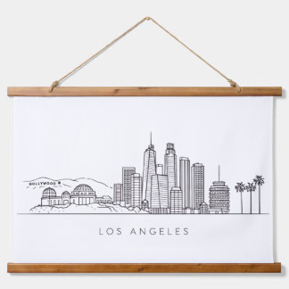 Tapisserie Suspendue Minimalist Los Angeles Skyline Illustration