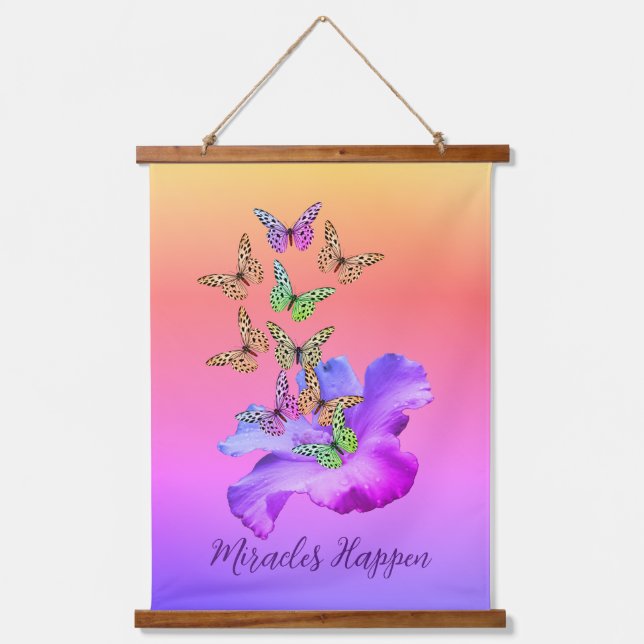 Tapisserie Suspendue Miracles Hibiscus Papillons Inspiration (Recto)