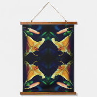 Miroir à fleurs jaunes intenses Abstrait