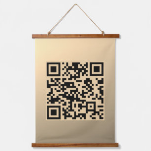 Tapisserie Suspendue Modèle de code QR immédiatement modifiable   Or Fa