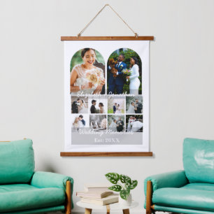 Tapisserie Suspendue Modèle de collage de 10 photos de mariage pour cou