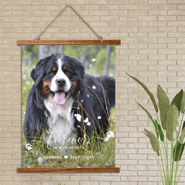 Tapisserie Suspendue Moderne pour toujours dans nos coeurs Pet photo Me (Créateur téléchargé)