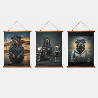 Tapisserie Suspendue Moments de vie avec Maximus la Rottie