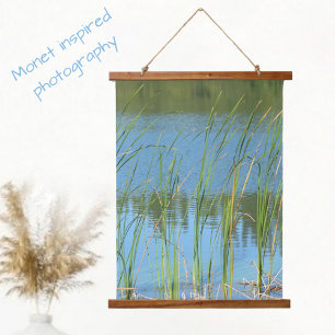 Tapisserie Suspendue Monet inspiré Cattail Reeds on Water's Edge