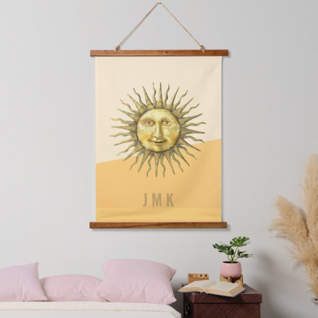 Tapisserie Suspendue Monogramme de la face solaire céleste (Chambre à coucher)