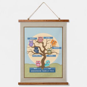 Tapisserie Suspendue Monogramme personnalisé de l'arbre généalogique