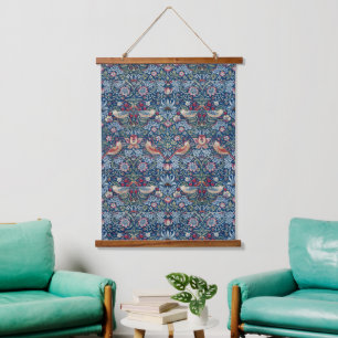 Tapisserie Suspendue Morris Strawberry Thief Classique Bleu Indigo Fin