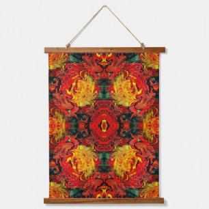 Tapisserie Suspendue Motif Abstrait orange jaune vert