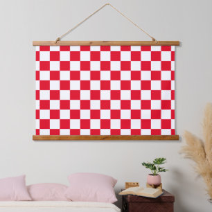 Tapisserie Suspendue Motif croate en damier blanc rouge