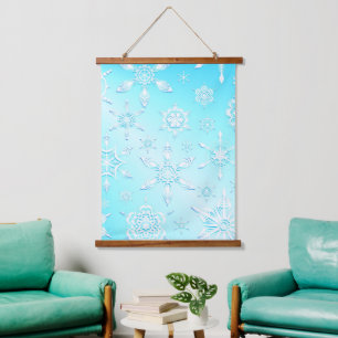 Tapisserie Suspendue Motif Crystal Snowflakes