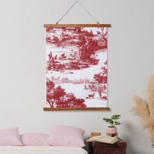Tapisserie Suspendue Motif de toile héréditaire rouge riche
