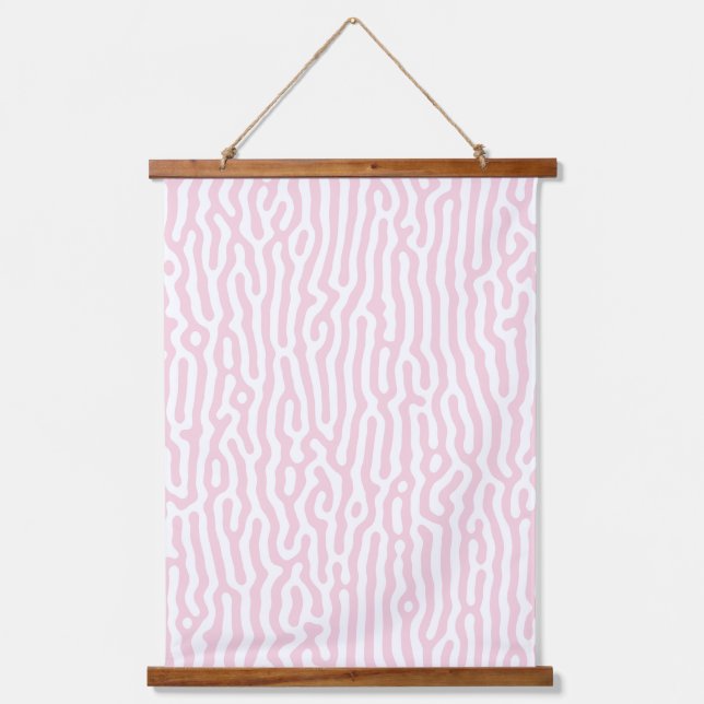 Tapisserie Suspendue Motif de Turing rose et blanc (Recto)
