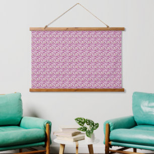 Tapisserie Suspendue Motif de vigne botanique rose, design floral de la